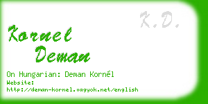 kornel deman business card